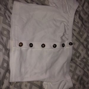 Off the shoulder button down crop